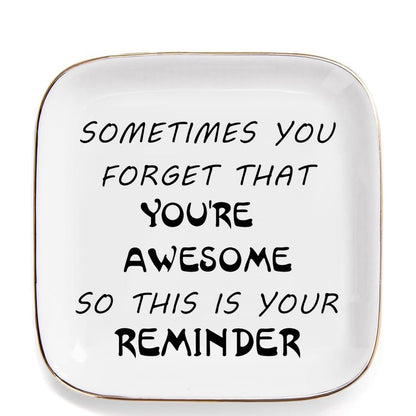Inspirational Gifts for Women Ring Dish - You're Awesome - Unique Gifts Best Friends Gifts for Women Coworker Christmas Retirement Gifts