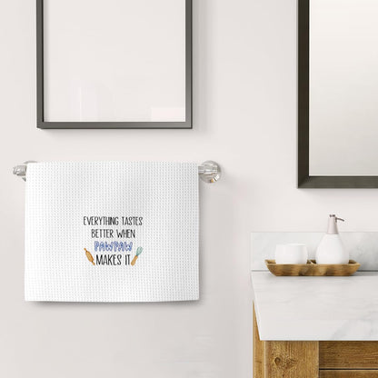 Pawpaw Gifts Kitchen Towels, Gifts for Pawpaws Mothers Day Dish Towels, Pawpaws Gift from Grandchildren, Everything Tastes Better Pawpaw Make It Decorative Hand Towel for Kitchen, 16x24 Inch