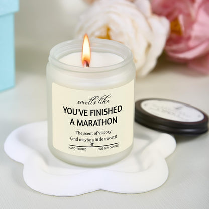 Cool Marathon Gifts for Runners Women, Half Marathon Essentials, Runner Gifts for Track and Field, Gym Gift for Women, Men, Chrismas Lavender Scented Candle with Gift Box