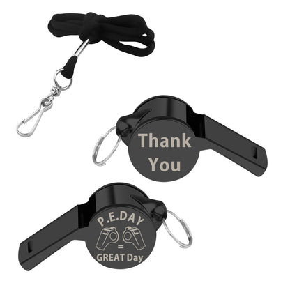 UJIMS PE Teacher Whistle Physical Education Teacher Appreciation Gifts Gym Teacher Gifts Whistle for Elementary School Coach (PETeacherBlackWhistle)