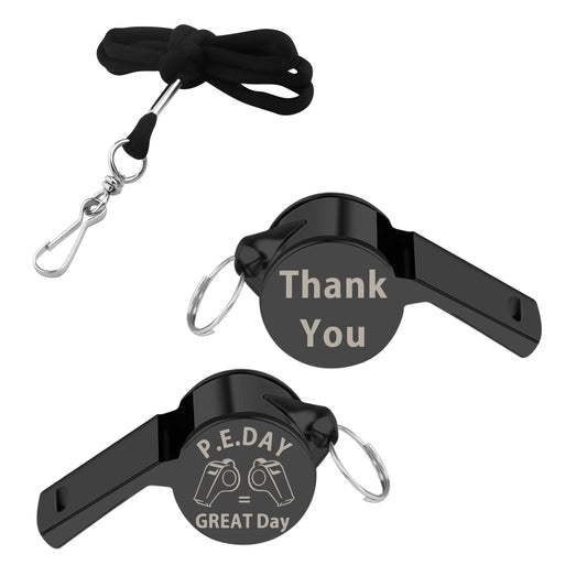 UJIMS PE Teacher Whistle Physical Education Teacher Appreciation Gifts Gym Teacher Gifts Whistle for Elementary School Coach (PETeacherBlackWhistle)