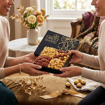 Fathers Day Nuts Gift Basket - 4 Varieties - Premium Assorted Tray - Gourmet Gifts for Birthday, House Warming, Care Package, Sympathy, Get Well, Employee Appreciation Gifts