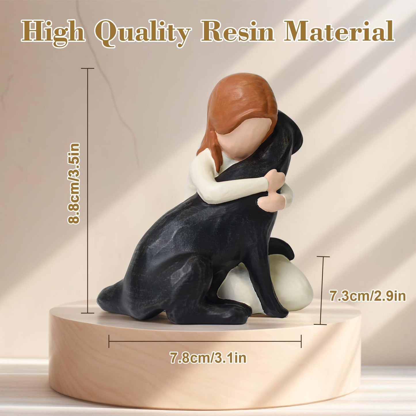 Lnrkai Black Dog Figurines Statues, Memorial Gifts for Loss of Dog, Sympathy Dogs Figurine for Pet Lovers, Hand-Sculpted Resin Black Labrador, Home Decor for Dogs Owners