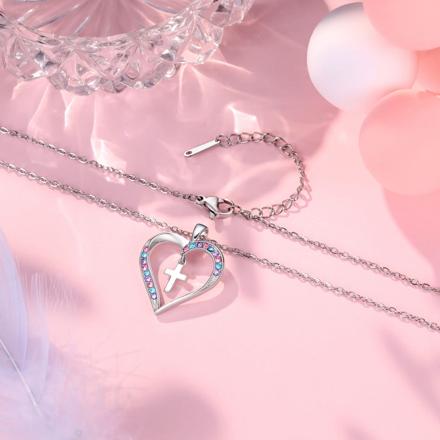 UPROMI Cross Necklace for Girls Back to School Gifts for Girls Baptism First Communion Confirmation Graduation Gifts