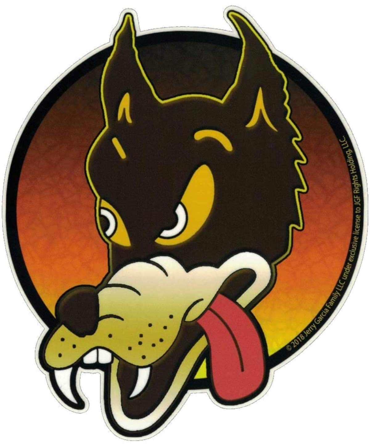 Grateful Dead Jerry Garcia Guitar Wolf Small Sticker For Laptops, Car Bumpers or Windows 2-by-2.5 Inches