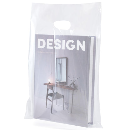 Choice Marts 100 Clear Plastic Bags With Handles 9"x12" Perfect for Merchandise And Retail 1.5Mil Thick Clear Gift Bags With Handles