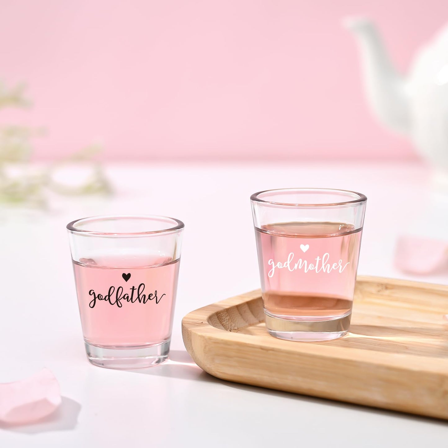 Futtumy Godparents Proposal Gift, 2 OZ Godfather Godmother Shot Glasses Set of 2, Godmother Proposal Gifts, Mother's Day Father's Day Birthday Christmas Baptism Gifts for Godparents from Godchild