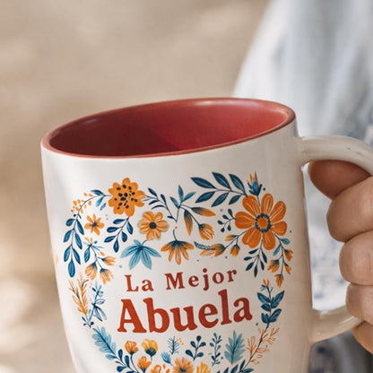 Triple Gifffted La Mejor Abuela Coffee Mug in Spanish, Latino Best Grandma in The World Gifts, Regalo Dia de las Madres, Mothers Day, Navidad, Birthday and Christmas Taza Abuelos, V2, 13 Oz