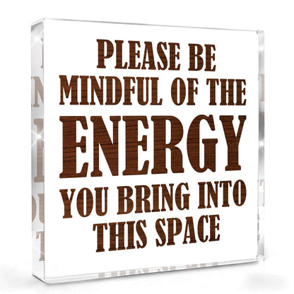 Inspirational Zen Decor Meditation Room Decor Positive Affirmations Meditation Accessories Acrylic for Home Office Living Room Desk Bedroom Desktop