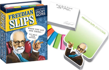 The Unemployed Philosophers Guild Freudian Slips Sticky Notes - Sigmund Freud Themed 3.25" by 4.25" Booklet with Self-Sticky Individual Notes Inside