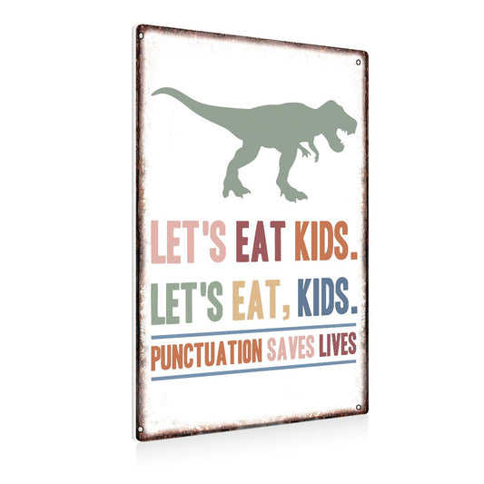 English Teacher Gifts for Male English Teachers Women High Middle School Classroom Decor, Punctuation Saves Lives Tin Sign, Retro Classroom Theme Wall Decor Multicolor