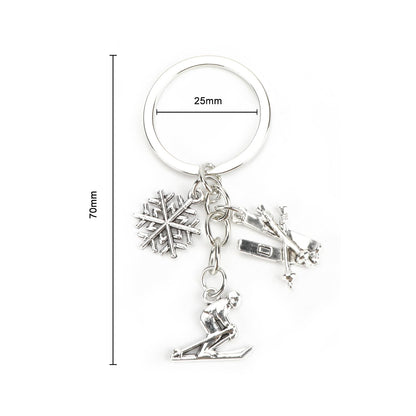 Ski Keychain,Winter Sport Keychain,Christmas Birthday Gift for Skiing Hockey Fans Lovers Coaches Players Women Men