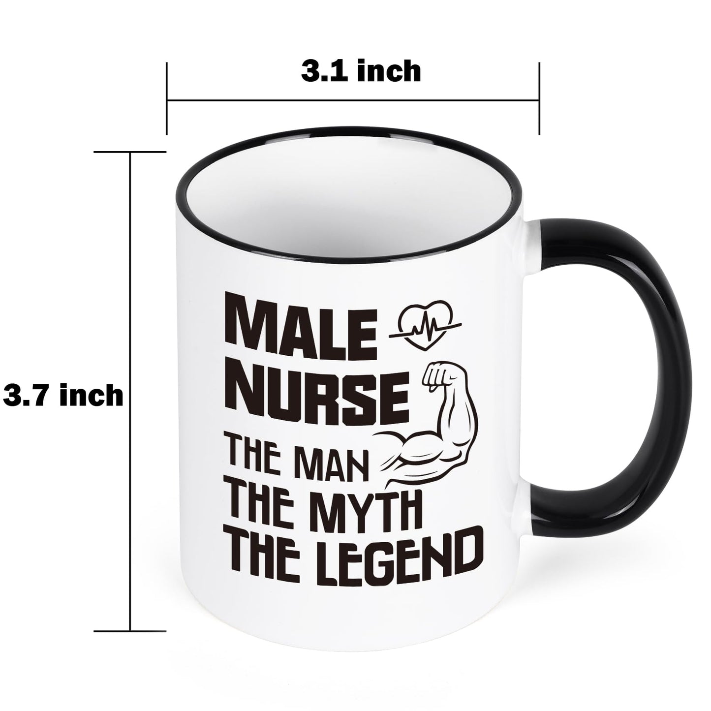 YHRJWN Male Nurse Gifts, The Man The Myth The Legend Mug, Nurse Gifts for Men, Graduation Birthday Nurses Appreciation Gift for Male Nurses, Colleague, Friends, 11 Oz Coffee Mug