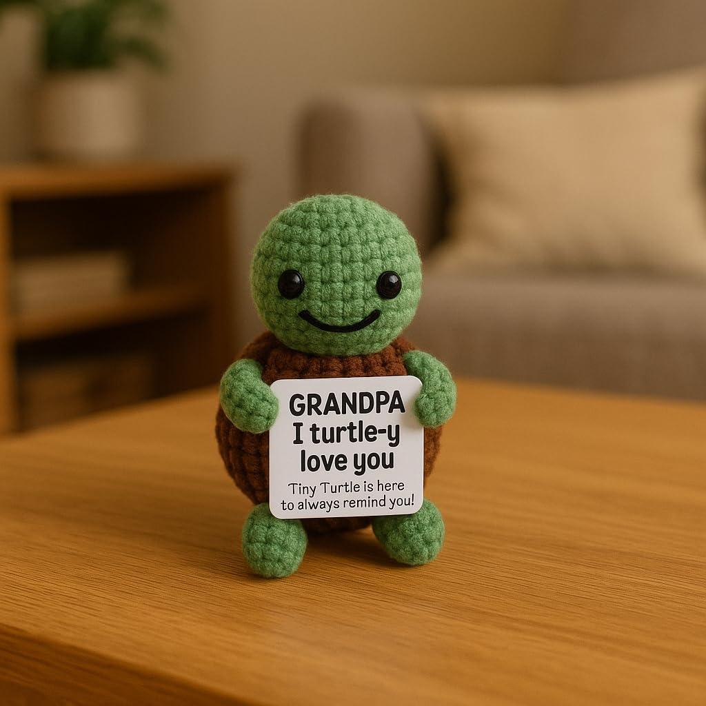 Fathers day Gift for Grandpa, Mini Funny Turtle, Christmas Grandpa Gifts from Granddaughter Grandson, Funny Grandpa Birthday Gift