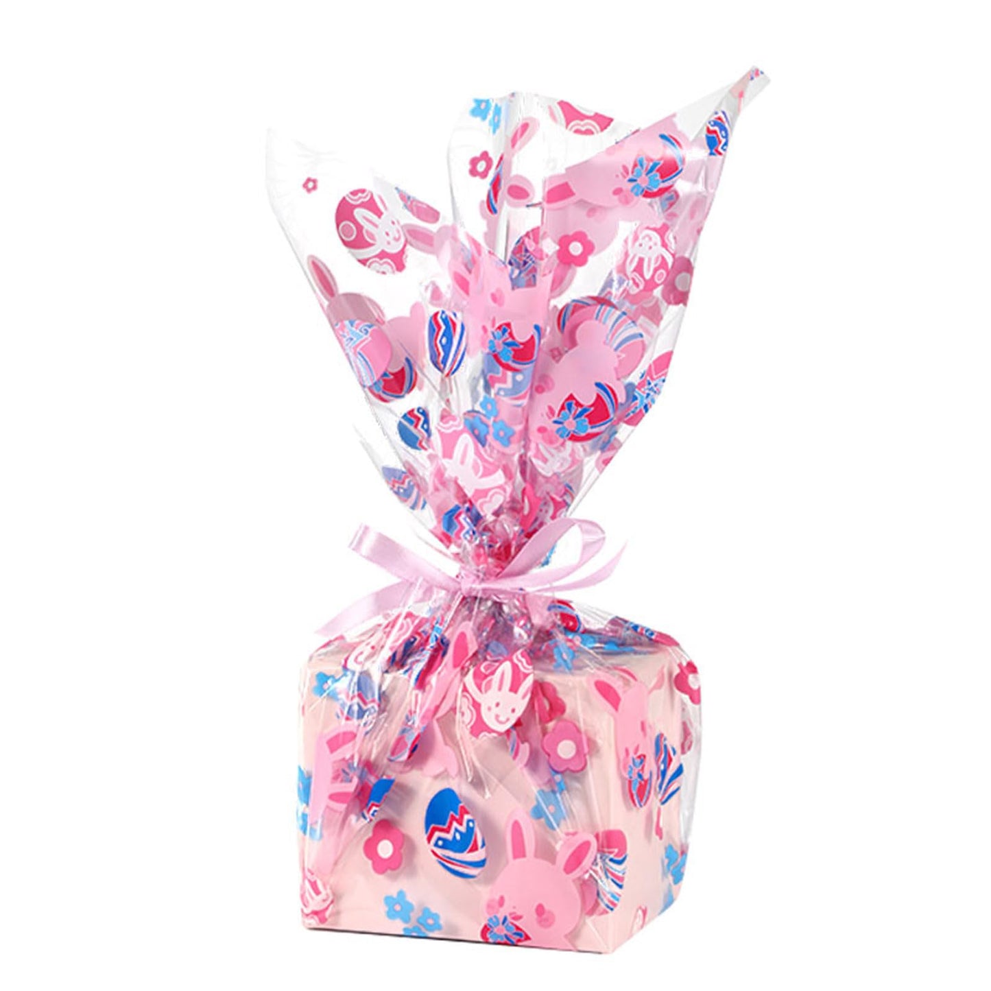 shareluck 100ft Easter Cellophane Wrap Roll - Easter Cello Wrapping Paper for Gift Baskets, Treats-Bunny Design & Eggs Cellophane. (100ft Long x 16” Wide x 2.5Mil)