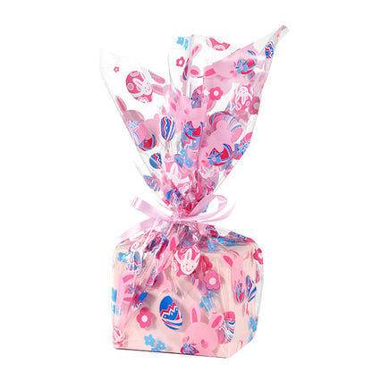 shareluck 100ft Easter Cellophane Wrap Roll - Easter Cello Wrapping Paper for Gift Baskets, Treats-Bunny Design & Eggs Cellophane. (100ft Long x 16” Wide x 2.5Mil)