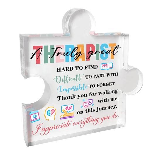 Therapist Gifts,Gifts for Therapists Female,Christmas Birthday Gift for Therapists,Therapist Office Decor,Thank You Gift for Therapy,Therapy Office Decor,Acrylic Decor Sign for Home Desk Table
