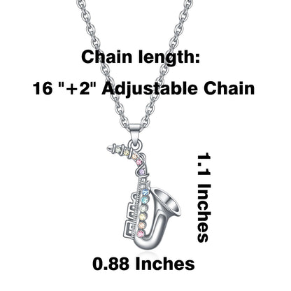VEEHOO Violin/Guitar/Piano/Trumpet/Saxophone/Harp/Drum/Cello Necklace for Girls Women,Music Lover Jewelry Gifts for Women Girls