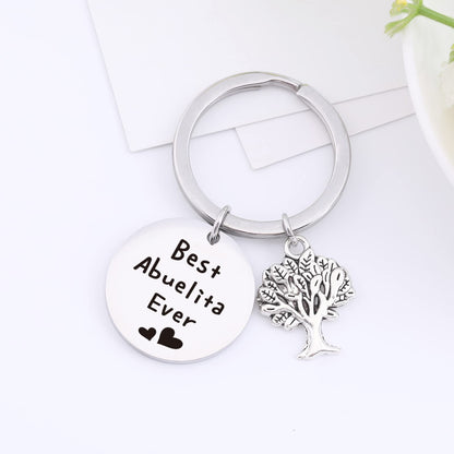 RSZOTW Abuelita Gifts Abuela Gifts Grandma Keychain Best Abuelita Ever Jewelry For Mimi Granny Grandmother Keychain Mother's Day Gift