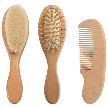 Personalized Baby Gift Newborn Hair Brush and Comb, Customized Engraved Baby Keepsake，Personalized Girls Brush and Comb Set， Wood Bristle Toddler Comb, Cradle Cap Brush(Pink)