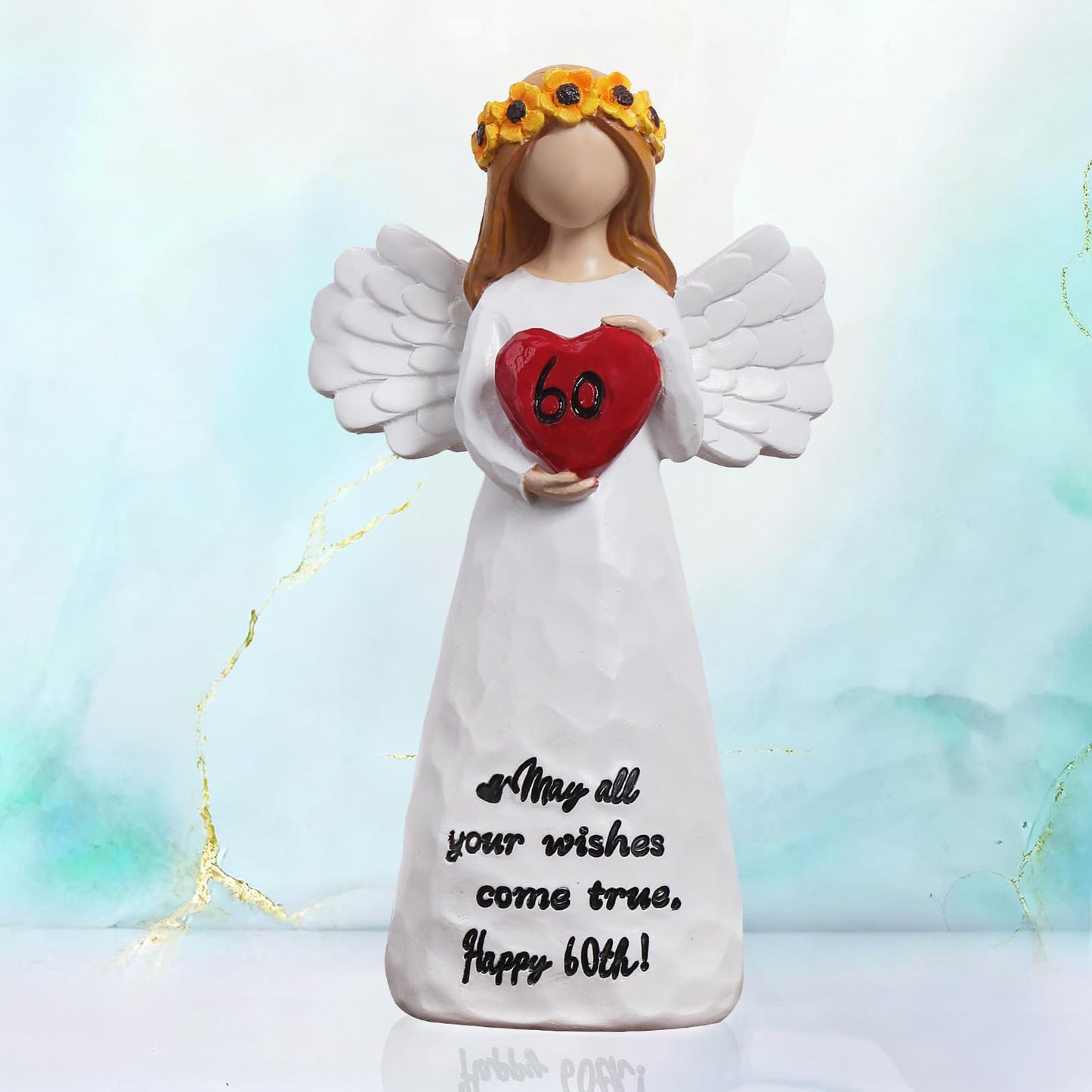 60th Birthday Gifts for Women - Elegant Resin Keepsake Sculpture for 60 Year Old Woman, Best Happy 60th Birthday Decorations & Milestone Celebration Present