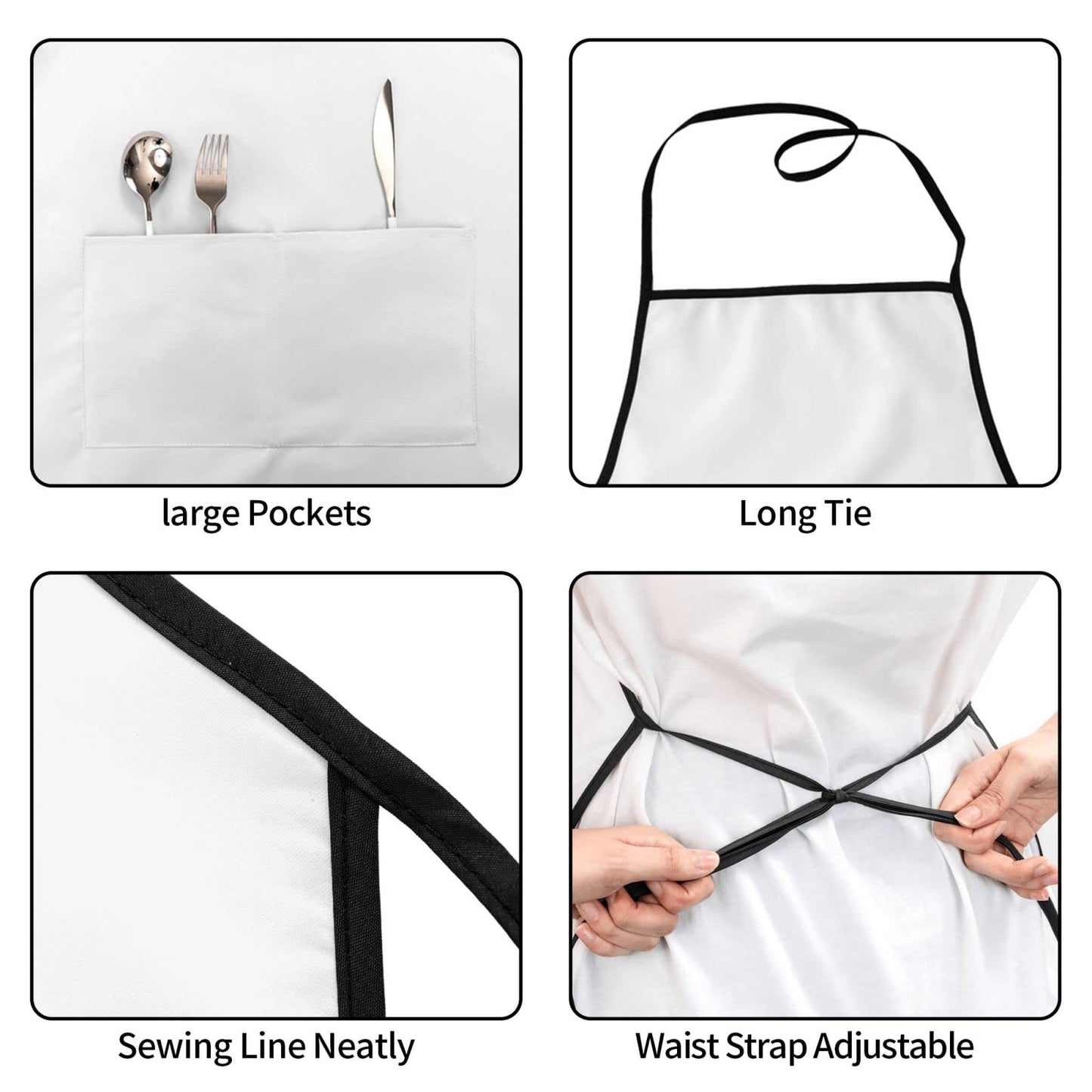 Mexican Floral Aprons, Waterproof Adjustable Apron for Kitchen Bbq with 2 Pockets, Gifts for Women Men