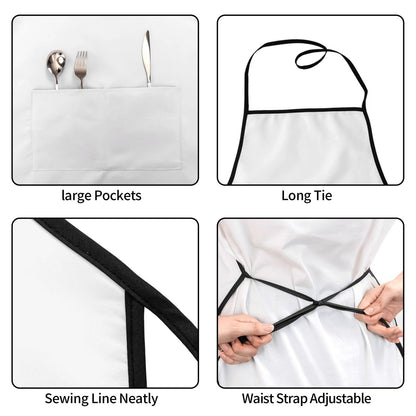 Mexican Floral Aprons, Waterproof Adjustable Apron for Kitchen Bbq with 2 Pockets, Gifts for Women Men