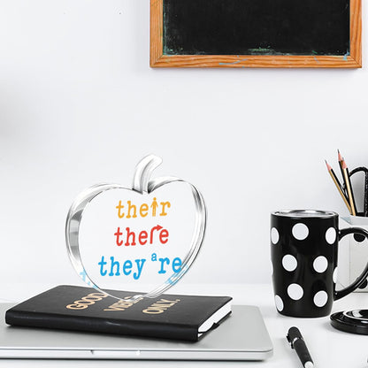 Teacher Appreciation Gifts for Women Men Thank You Reading English Grammar Teachers Graduation Retirement End of Year Office Home Desk Decor Apple Acrylic Sign