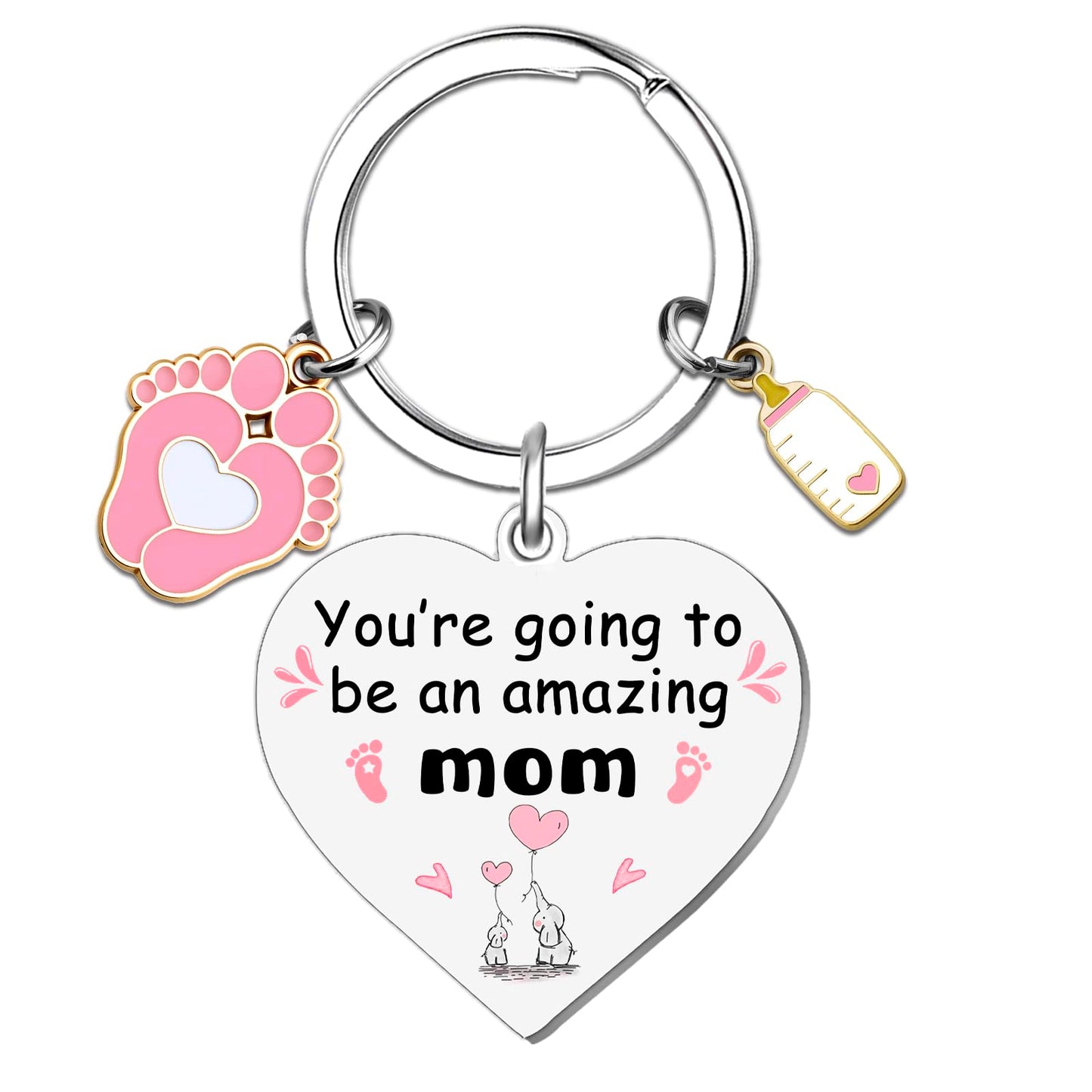First Mothers Day Keychain Gift For New Mom Pregnancy Gifts For Expecting Mom Pregnant Women First Mama Pregnant Friends Pregnancy Postpartum Gift New Mom Gifts Mothers Day Gift For Wife Key Ring
