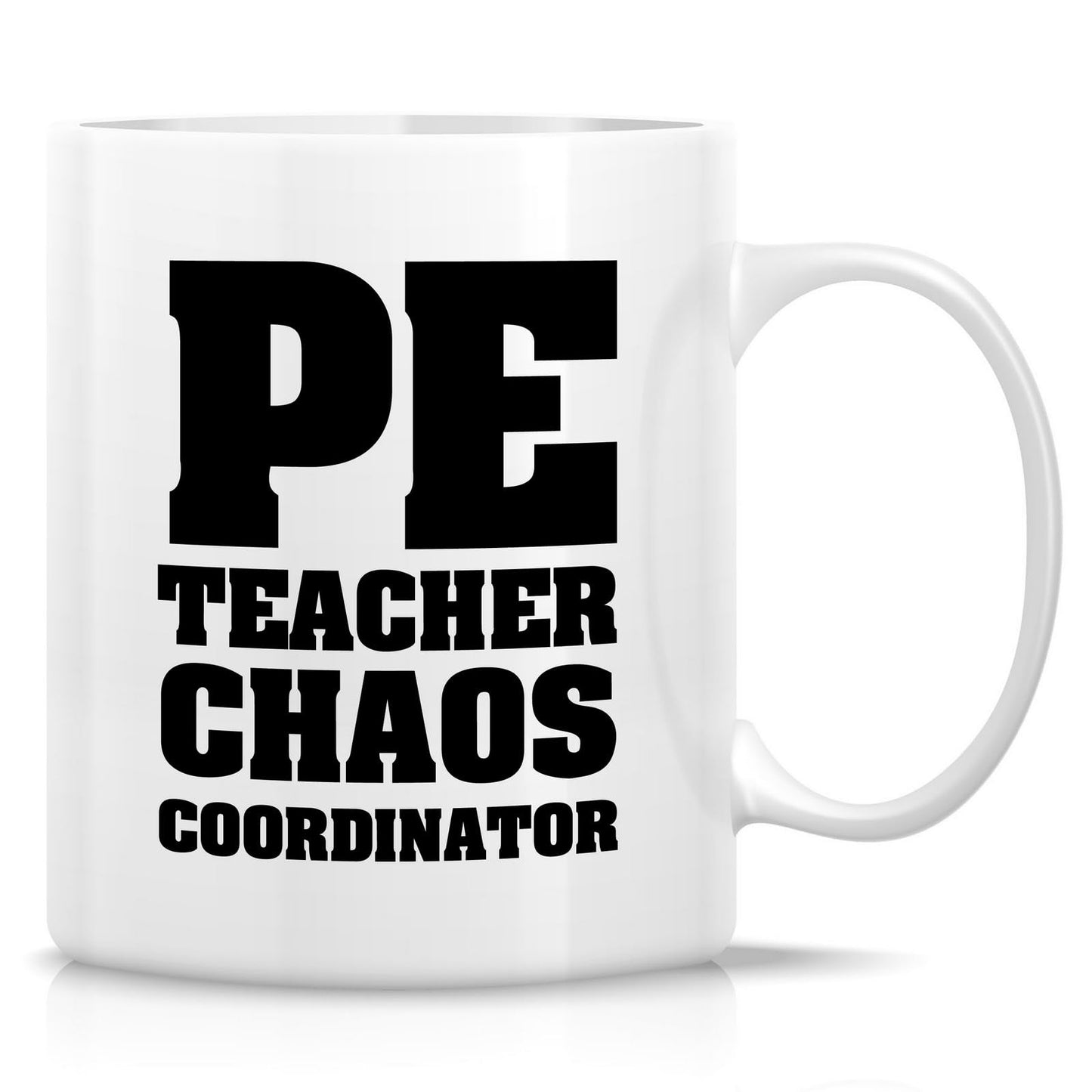 Retreez Funny PE Teacher Mug - PE Teacher Chaos Coordinator - 11 Oz Ceramic Coffee Or Tea Cup - Hilarious Gift for Physical Education Teachers - Ideal for Appreciation, Birthday and Energizing Break
