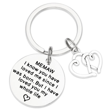 Jewelry Memaw Gifts Keychain for Women Worlds Best Memaw Ever Key Chains Present for a Memaw Keyring to My Memaw Keychain, Silver