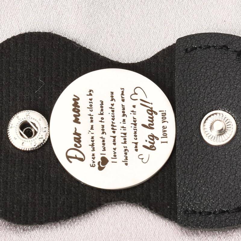 Sisadodo Pocket Hug Token Long Distance Relationship Keepsake Gifts for Women Birthday Christmas Gifts With Leather Keychain