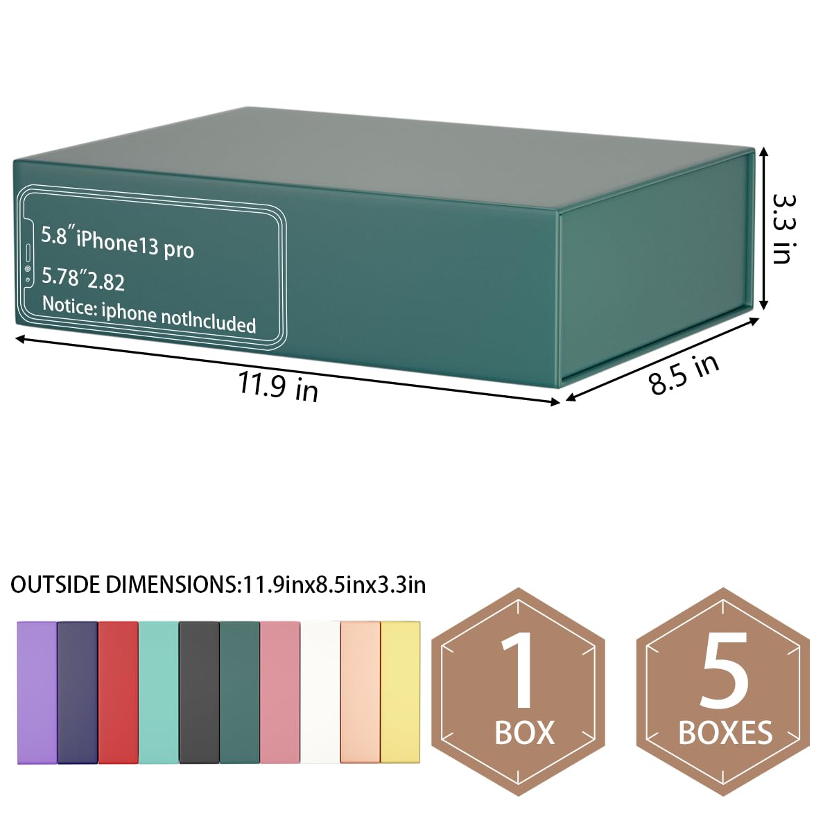 Green Gift Boxes 11.9" x 8.5" x 3.3" with Magnetic Closure Lid Gift Box for Presents,Bridesmaid Gifts Boxe,Cute Boxes,Birthday Gift Box,Luxury for Gift Packaging, Magnetic Gift Boxe for Wrapping Gifts