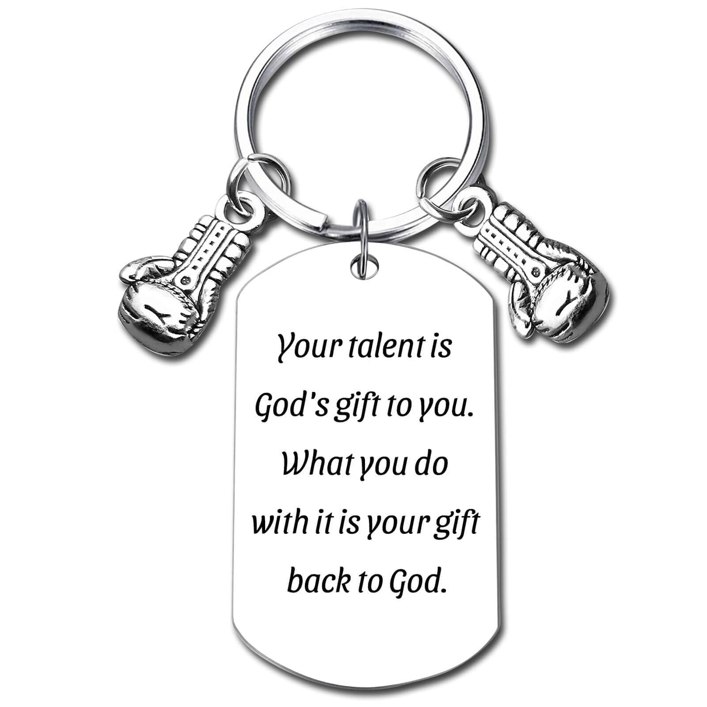 Inspirational Boxing Glove Keychain - Steel Appreciation Keepsake & Memorial Gift for Coach, Trainer, Colleague, Enthusiasts