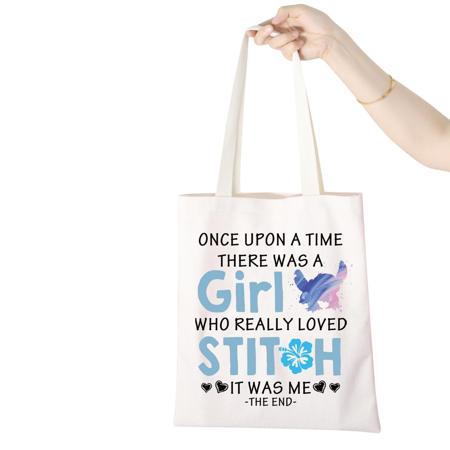 WCGXKO Cartoon Lover Gift There Was A Girl Who Really Loved Cute Themed Tote Bag