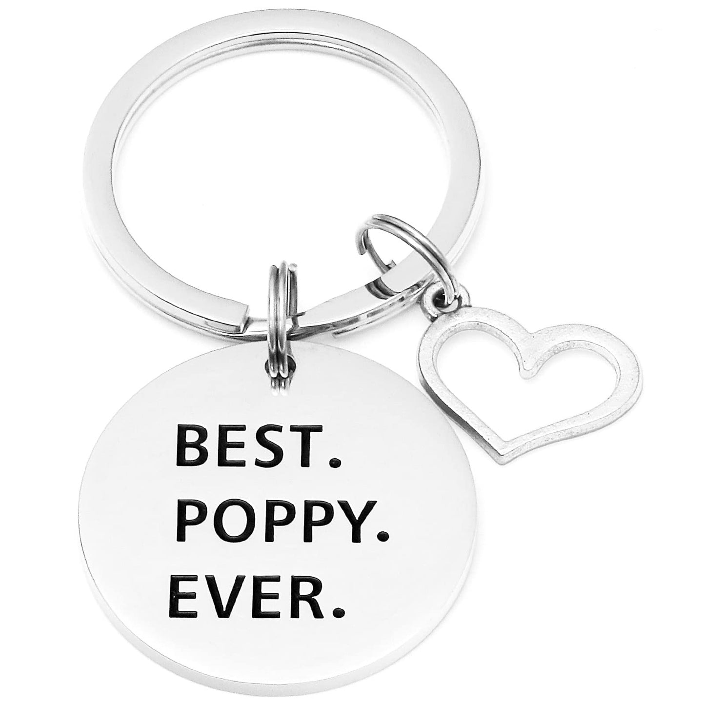 HUTIMY Poppy Gifts Keychain for Men - Poppy Charm Merch - Worlds Best Pappy Stuff Present