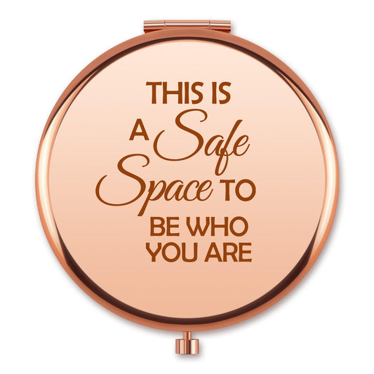 Mental Health Gift for Women Inspirational Compact Makeup Mirror Therapy Office Positive Affirmation Uplifting Mental Health Awareness Gifts for Therapist Pocket Folding Travel Mirror