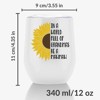 Onebttl Mawmaw Gifts, Sunflower Grandma Gifts, 12oz Stainless Steel Insulated Tumbler for Sunflower Lovers, Perfect for Mother's Day, Birthday