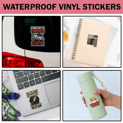 SODAVA Funny Concrete Worker Sticker – 10 pcs 3-Inch Vinyl Stickers for Construction Workers, Concrete Finishers, Cement Mixer Humor, Waterproof Decals for Hard Hat, Toolbox, Laptop, Gift for Men