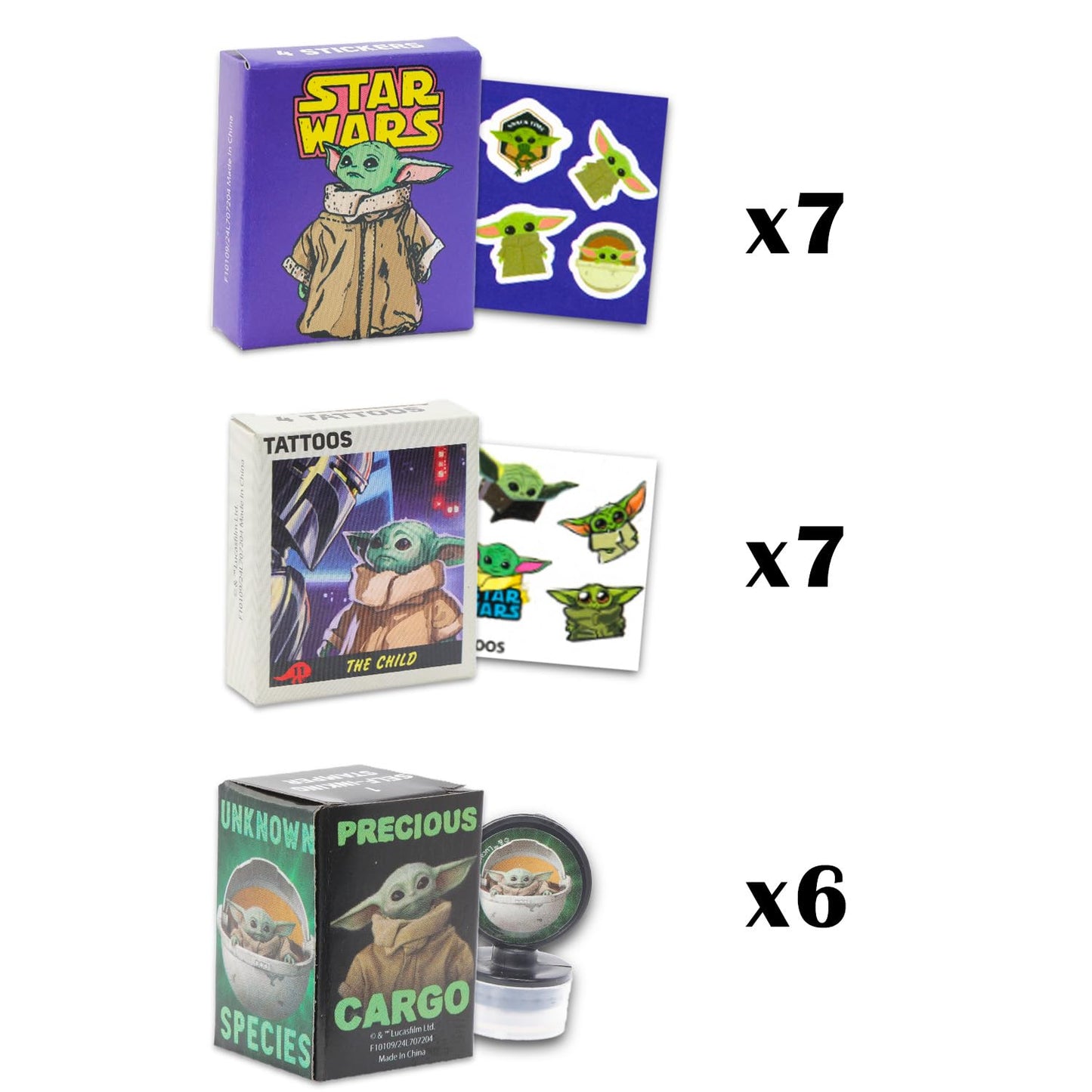STAR WARS Baby Yoda Party Favors for 20 Guests Bundle ~ 20 Pieces Mandalorian Favor Boxes with Stickers, Tattoos, and Stampers for Kids Birthday Party Party Supplies and Decorations