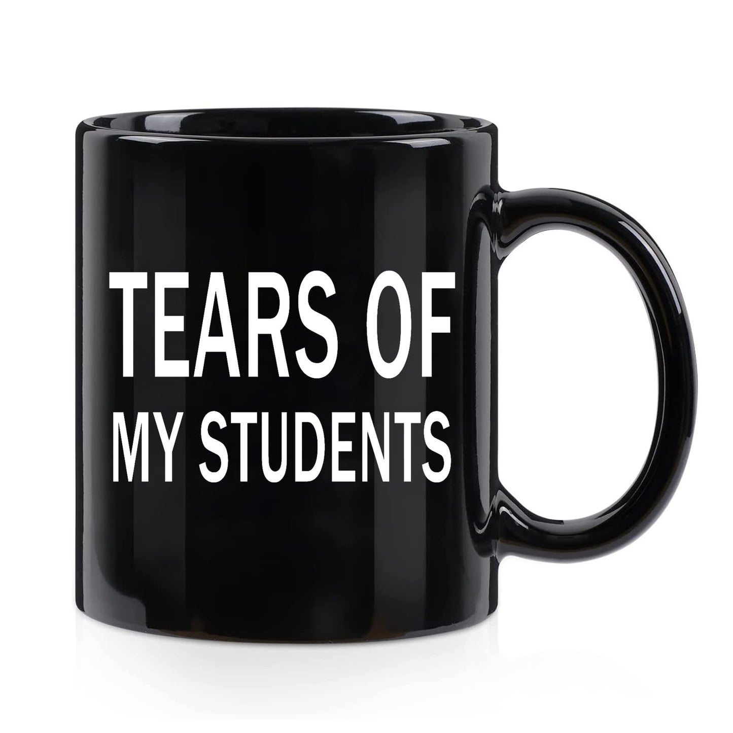WENSSY Gifts for Teacher, Tears of My Students Mug, Funny College Professor Graduation Appreciation from Student Christmas White Elephant Gifts for Teacher 11 Ounce Black