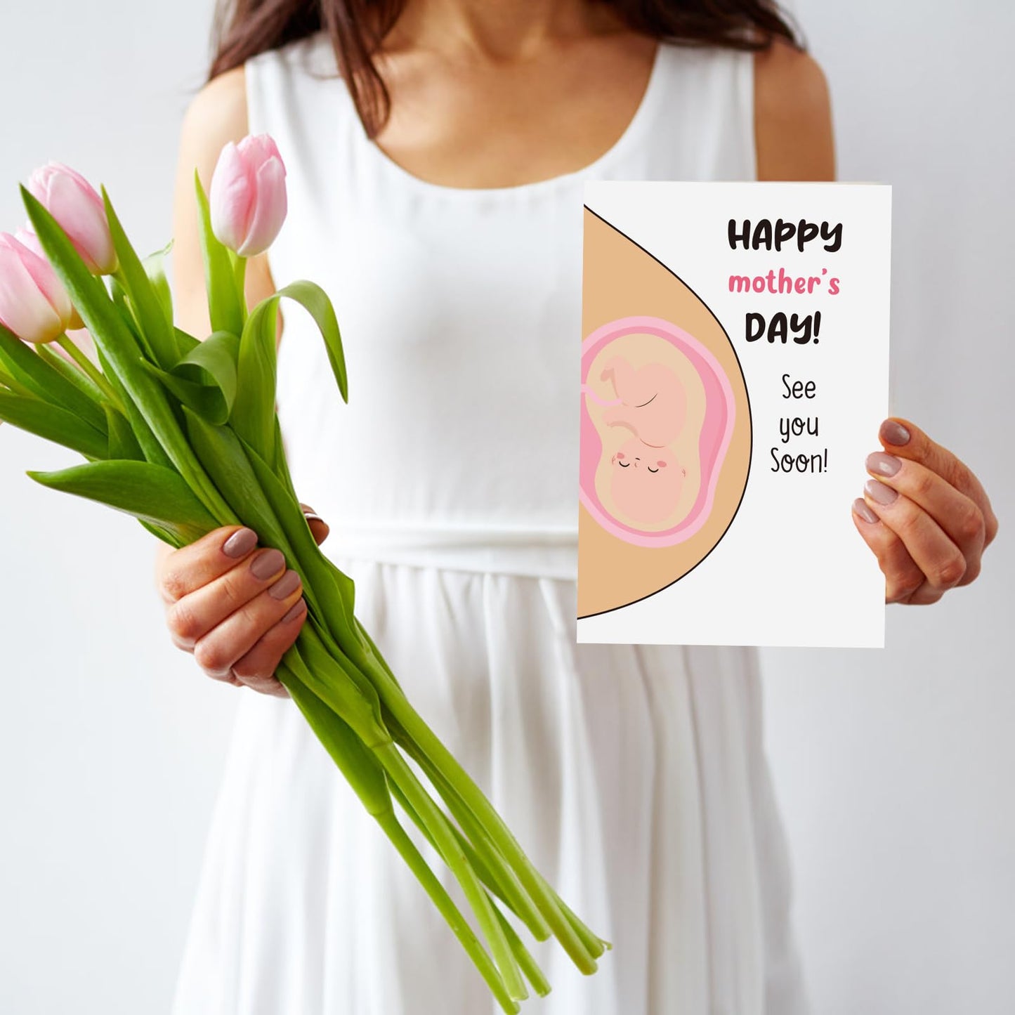 Ithmahco Cute First Mother's Day Card, Expecting Mothers Day Card, Mothers Day Gift for Pregnant Wife, Happy Mother Day from the Bump? First Mother's Day Gifts For New Mom Expecting Mom