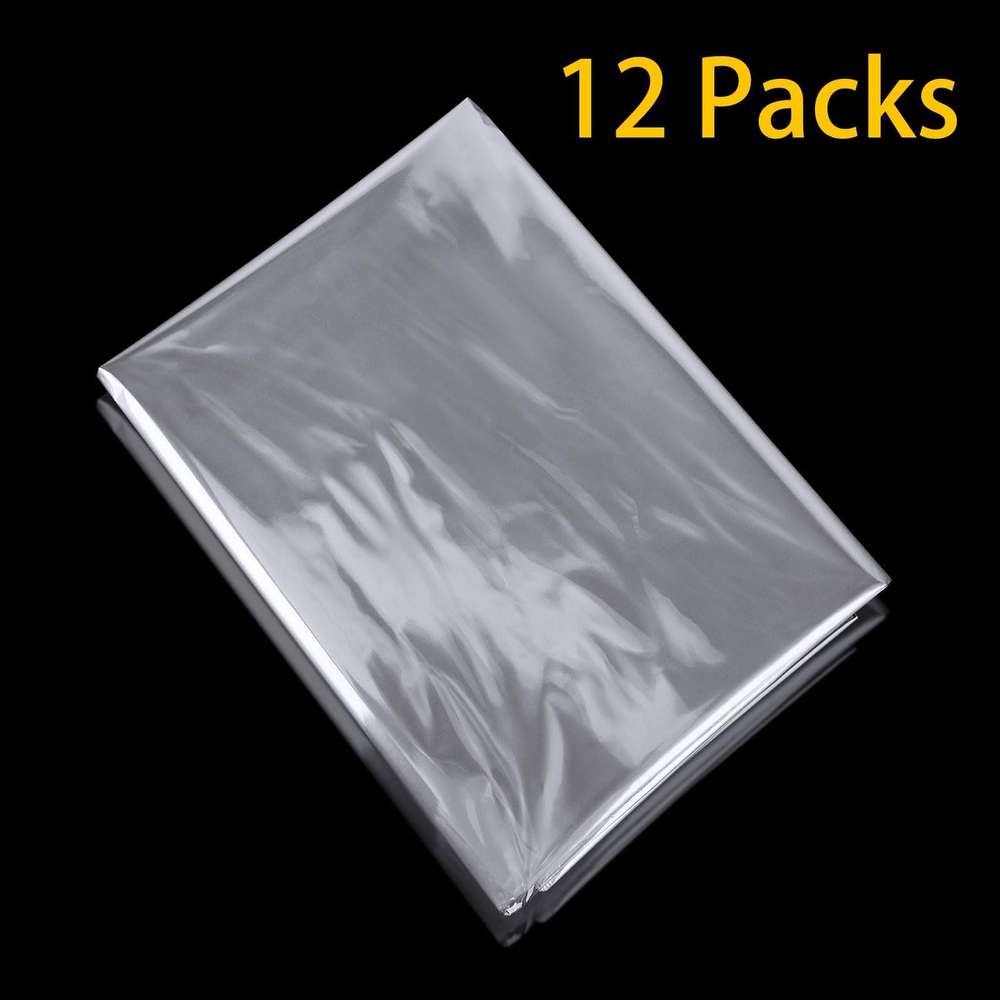 Petutu 12 Packs Large Cellophane Bags, 24"x30" Clear Basket Bags for Baskets Cellophane Wrap for Gift 2 Mil Thick