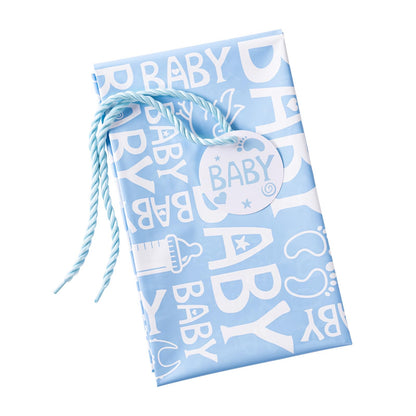 Loveinside Blue Jumbo Large Plastic Gift Bag, Baby Girl Design Plastic Bag with Tag and Tie for Birthday, Baby Shower and Holiday, 56" x 36", 1 Pcs