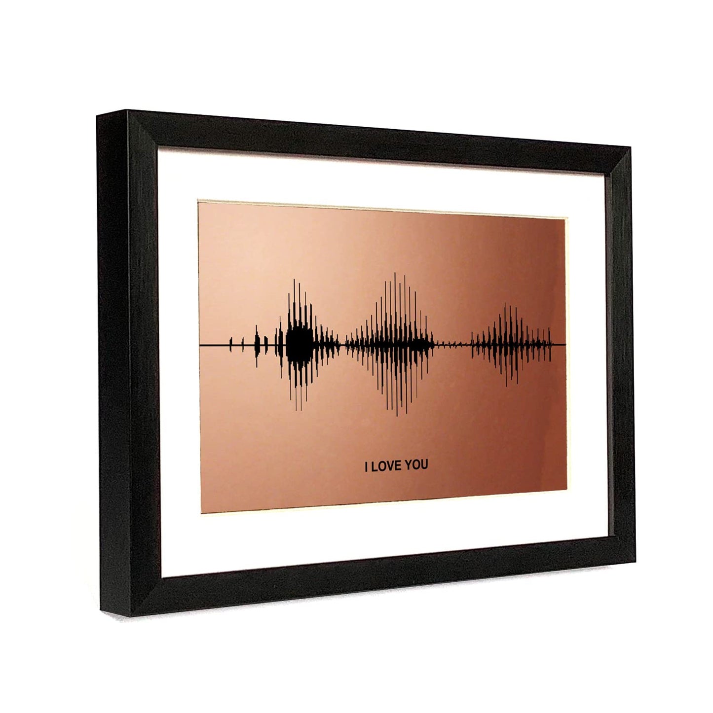 IGREAN I Love You Soundwave Art, Visible Voice Print, Bronze Gift for 8th Anniversary her him Husband Wife, Mother 's Day Gift