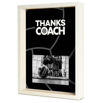 ChalkTalkSPORTS Volleyball Coach Gift Frame - Autograph Ready Volleyball Picture Frame - Holds 4x6 Photo - Desk or Wall Display - Thanks Coach