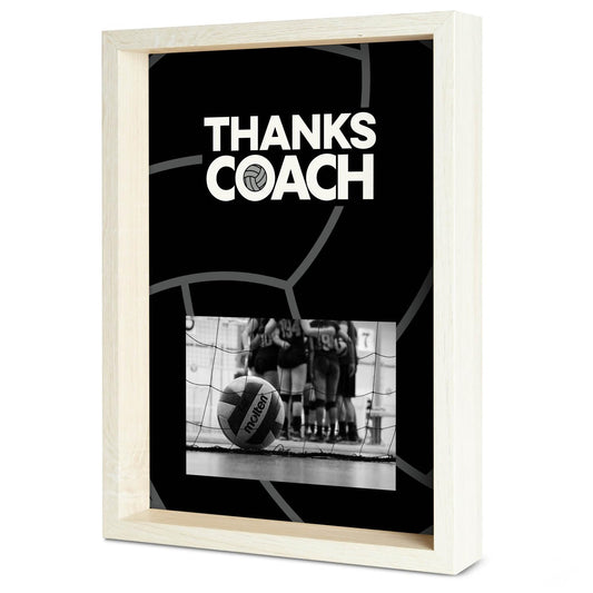 ChalkTalkSPORTS Volleyball Coach Gift Frame - Autograph Ready Volleyball Picture Frame - Holds 4x6 Photo - Desk or Wall Display - Thanks Coach