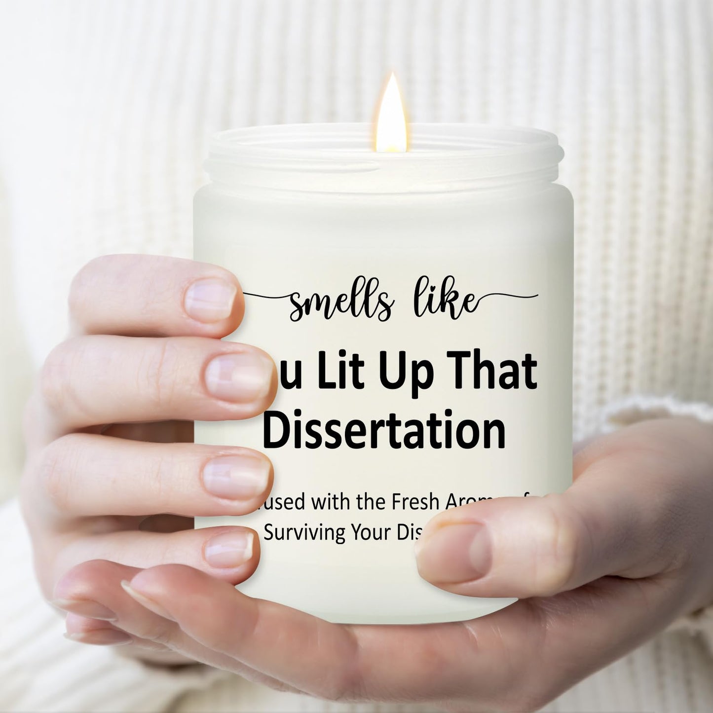 PhD Graduation Gifts - Doctorate Degree Gifts for Women - Congratulations Present for Him, Her, Doctoral Graduates, PhD Student - Lavender Scented Candle