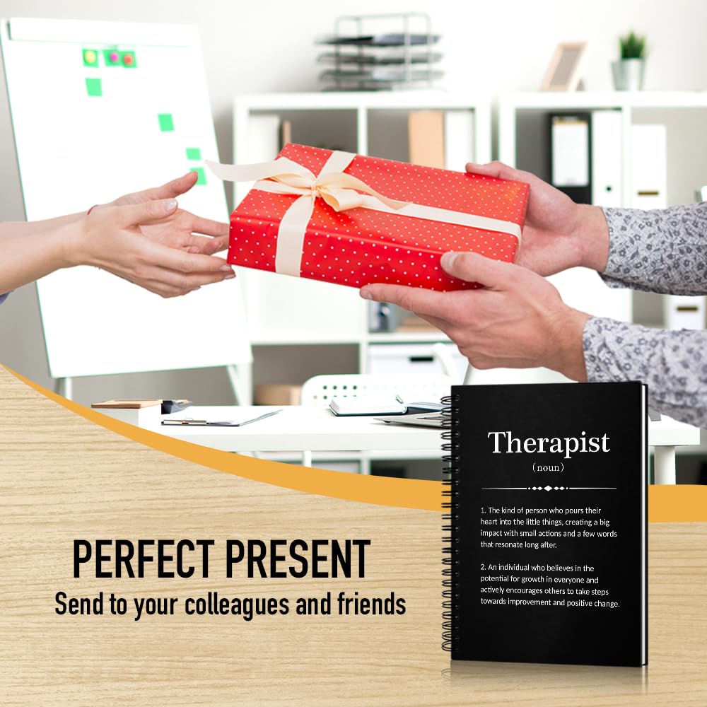 Therapist Definition 160 Blank Pages Hardcover Spiral Notebook, Thank You Gift for Mental Health Therapist, Psychiatric Nurse Graduation Gift, Therapy Appreciation Gift, Therapist Gift Idea
