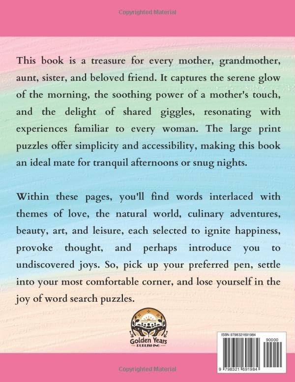 Mom’s Word Search: Large Print Puzzles for Relaxation and Happiness: 1000 Words Puzzle Book for Adults, Women, and Seniors